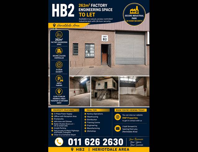 Industrial property to rent in HERIOTDALE